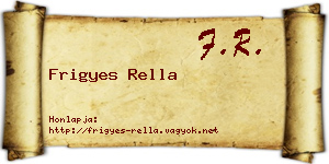 Frigyes Rella névjegykártya